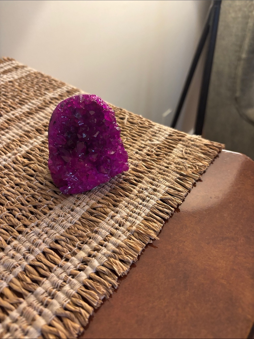 Vibrant Purple Crystal Geode Decorative Accent